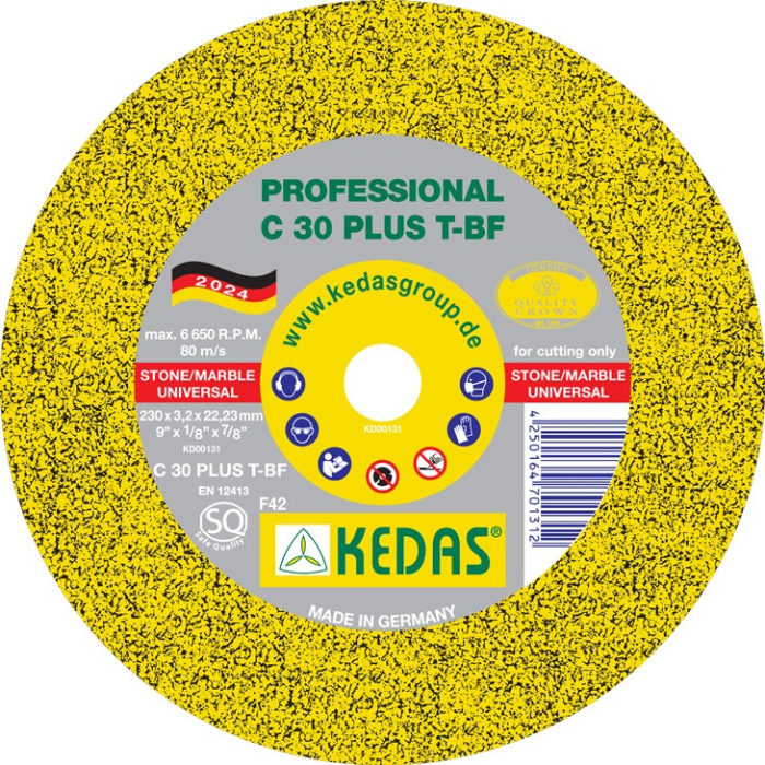 Kedas Stone Cutting Disc 9" | 230 x 3.2 x 22.23mm | C 30 PLUS